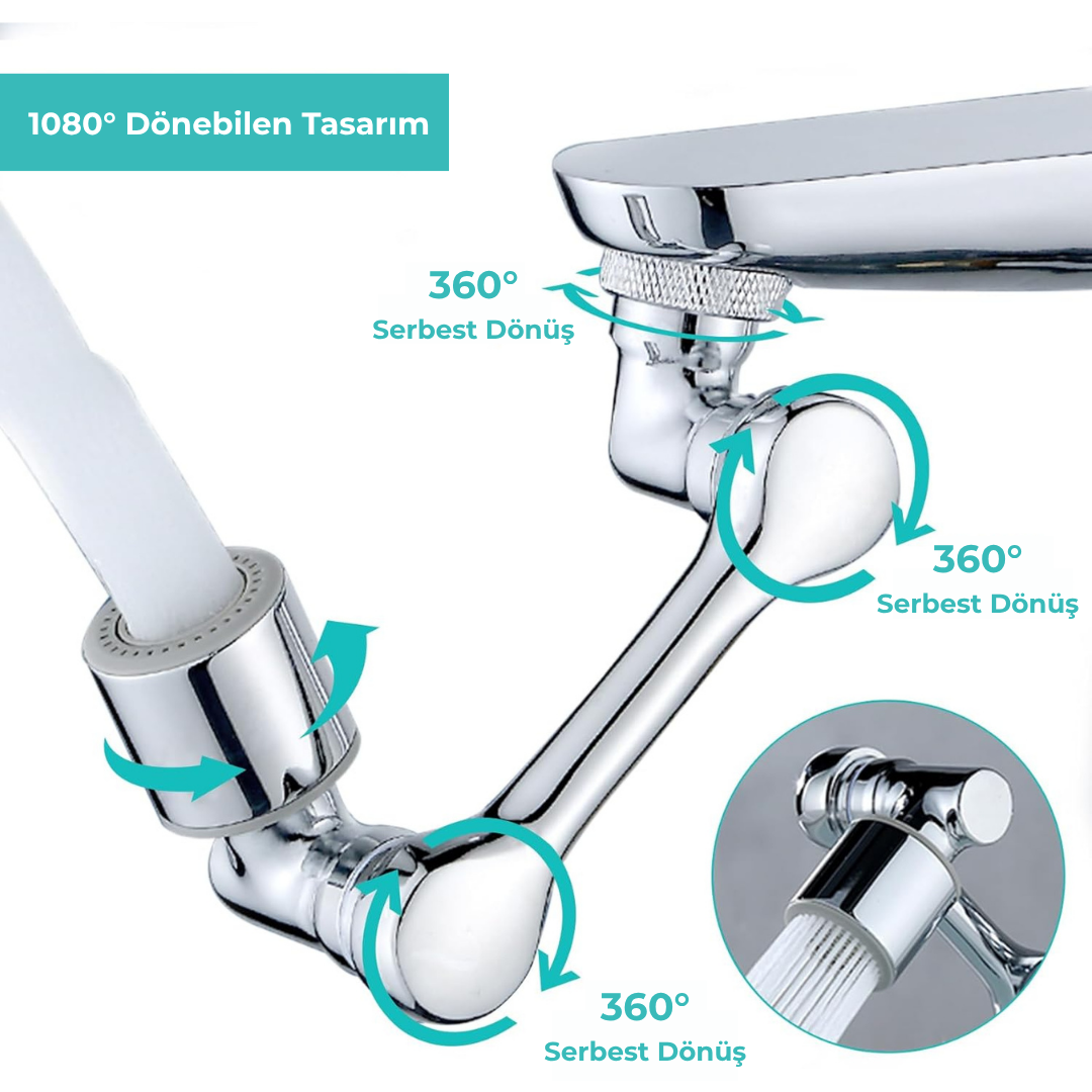 1080° Döner Musluk Uzatıcı Aparatı